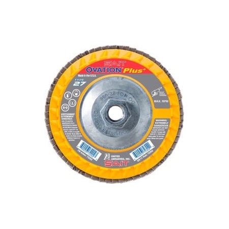 United Abrasives/Sait United Abrasives - Sait Ovation Flap Disc T27 5-1/2x 5/8-11 36 Grit Zirconium, PK10 72307